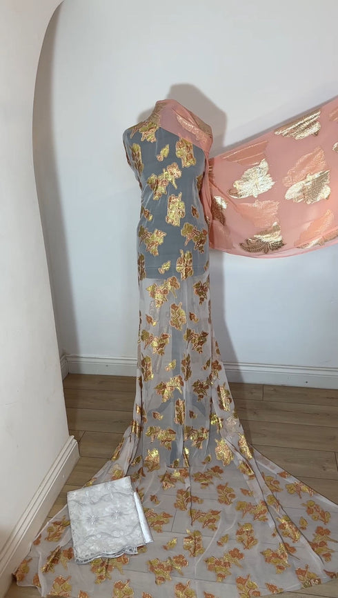 Hodan White & Rose Gold Fransawi Dirac Set