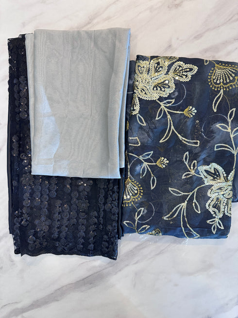 Hayat Smoky Grey Sequin Dirac Set